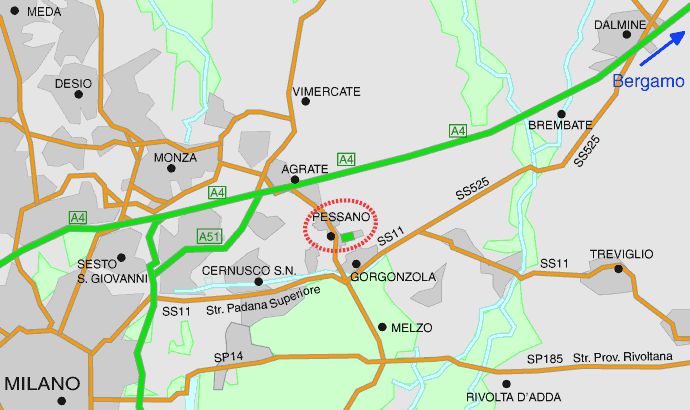 Mappa dell'area di Milano est